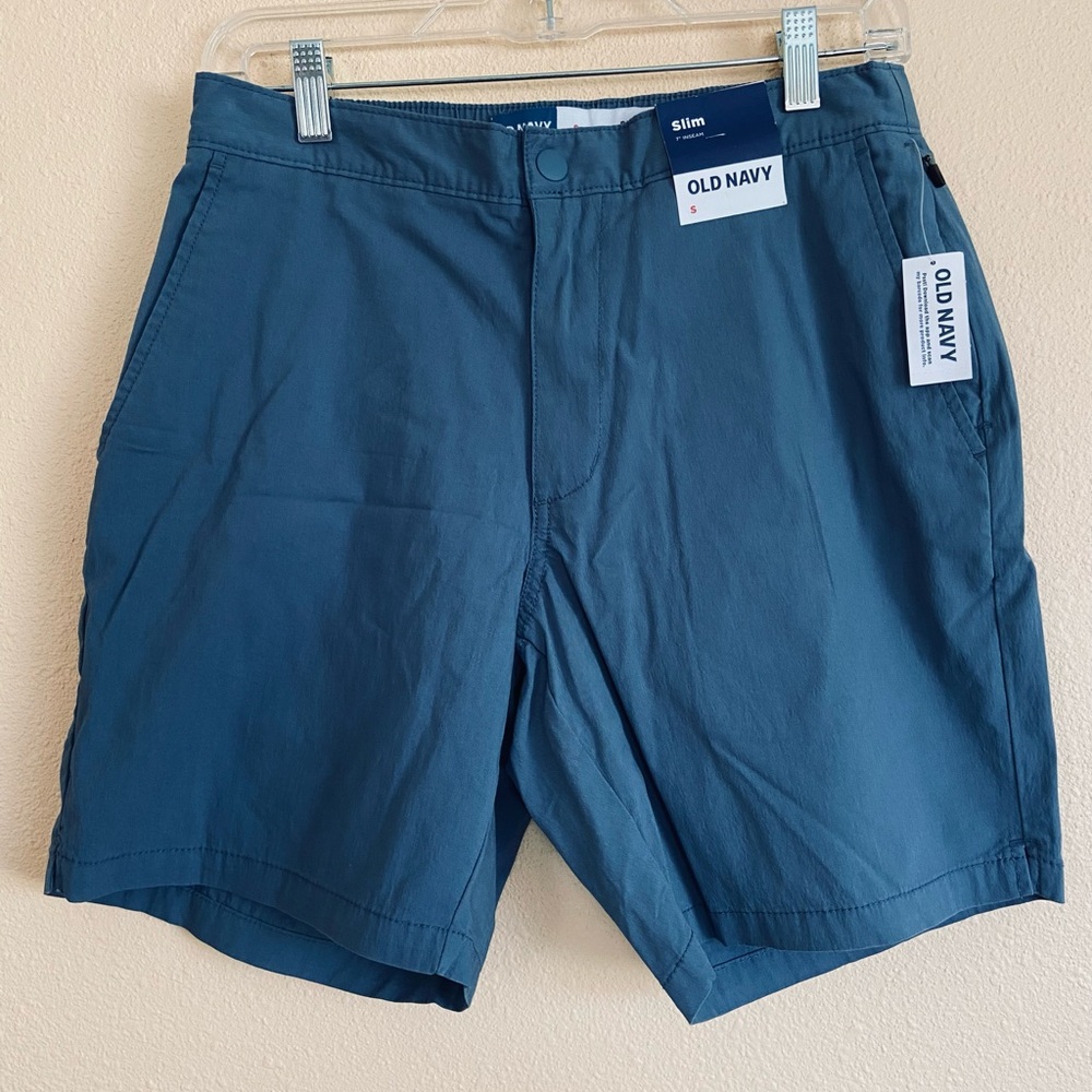 NWT Women’s Old Navy Slim Shorts, Blue, Built in Flex, High Waist, Size Small